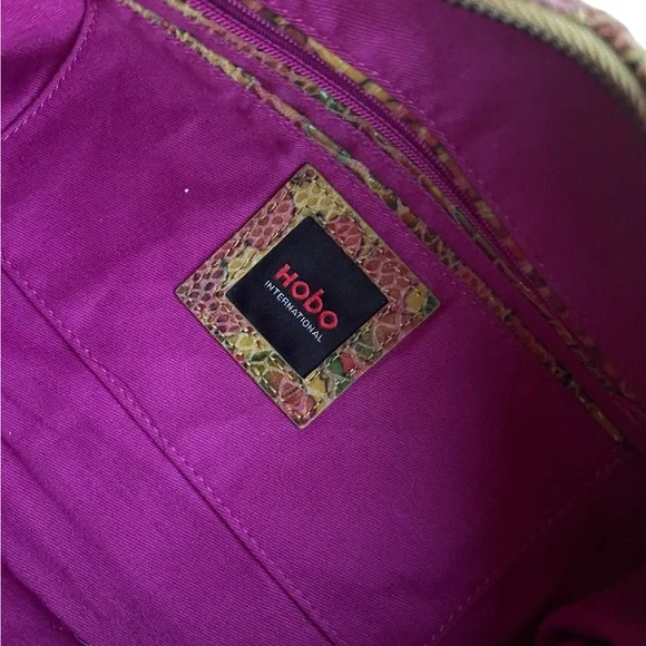 HOBO International Paulette slouchy shoulder bag wallet set yellow floral snake - Picture 8 of 12